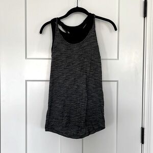 Lululemon Black Sports Bra and Twist Back Gray Tank Size 4